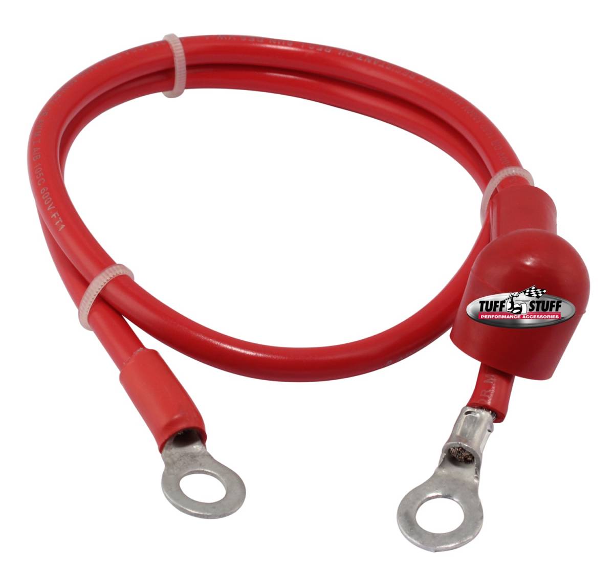 Tuff Stuff Performance - Alternator Replacement Heavy Duty Charge Wires Universal 1 Wire 8 Gauge Copper Terminated 24 in. Long Red 754624