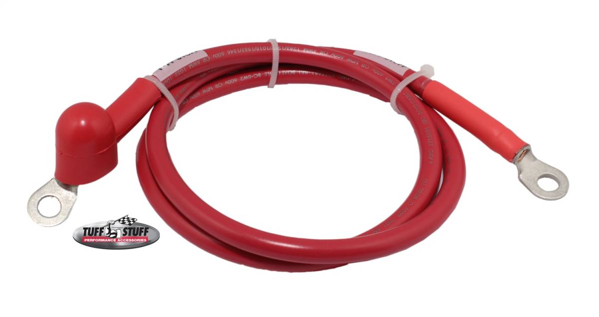 Tuff Stuff Performance - Alternator Replacement Heavy Duty Charge Wires Charge Wire w/Boot 36 in. 6 Gauge Red 754836