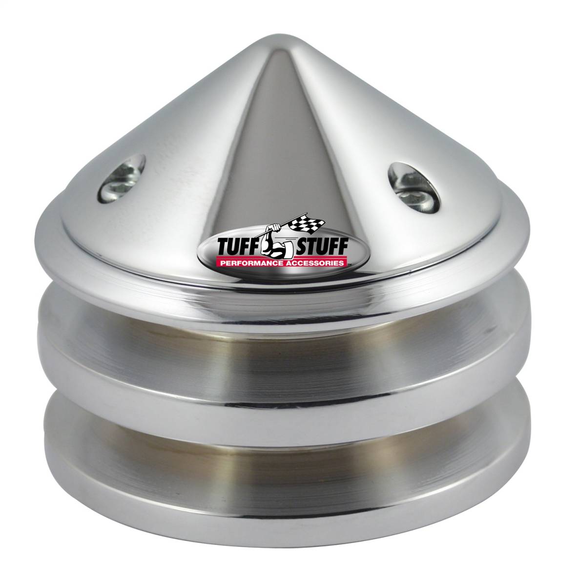 Tuff Stuff Performance - Alternator Pulley And Bullet Cover 2.628 in. Pulley Double V Groove Incl. Lockwasher/Nut Chrome 7651A