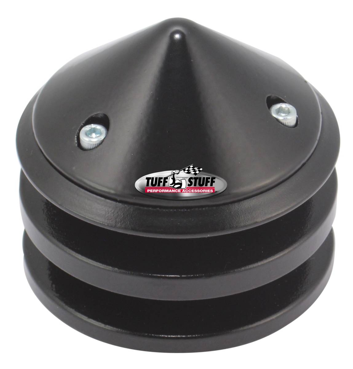Tuff Stuff Performance - Alternator Pulley And Bullet Cover 2.628 in. Pulley Double V Groove Incl. Lock Washer/Nut Stealth Black 7651C