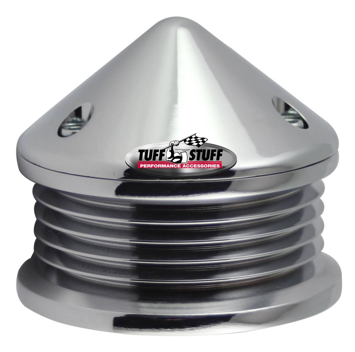 Tuff Stuff Performance - Alternator Pulley And Bullet Cover 2.25 in. Pulley 5 Groove Serpentine Incl. Lockwasher/Nut Chrome 7652A
