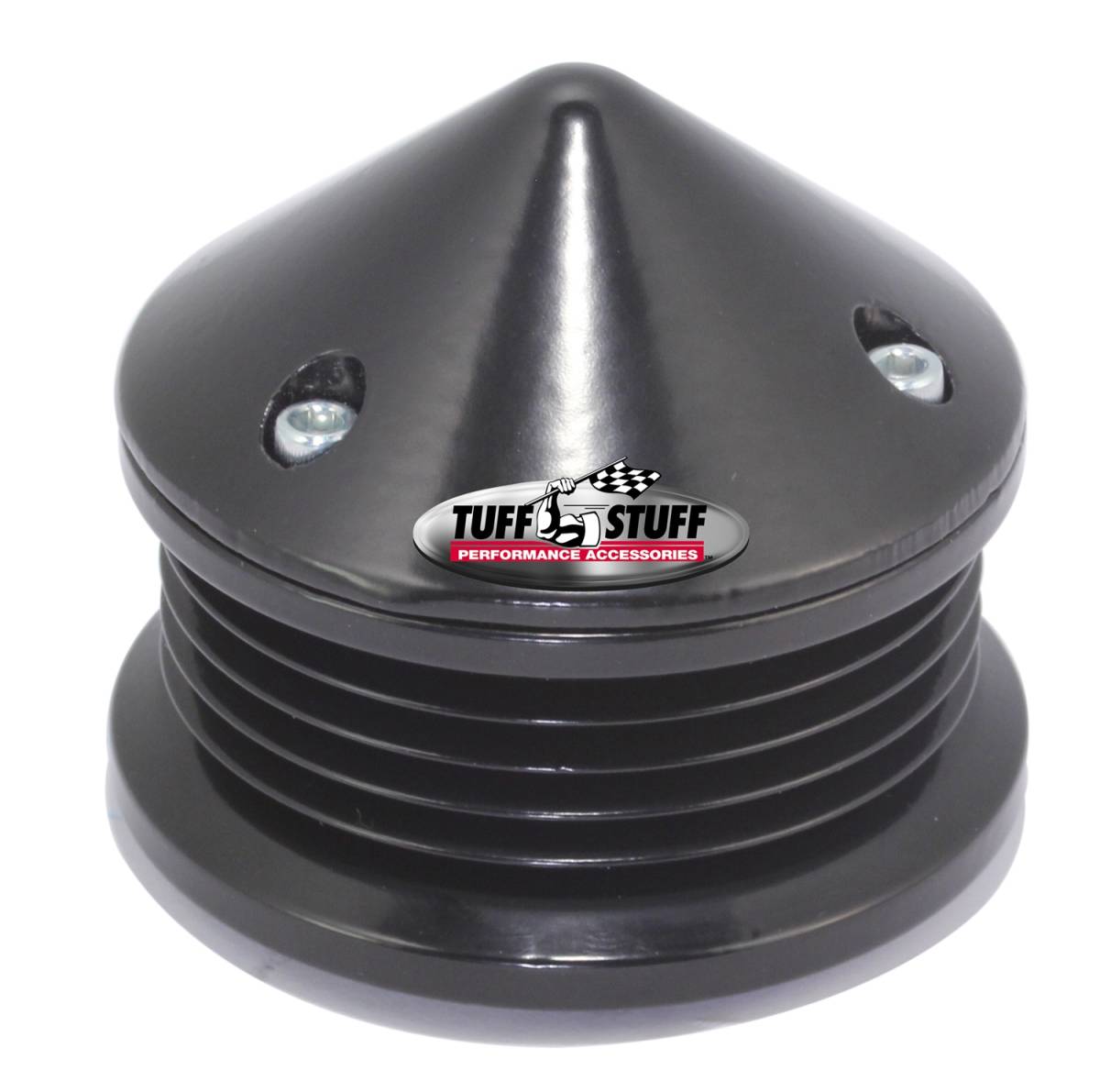 Tuff Stuff Performance - Alternator Pulley And Bullet Cover 2.25 in. Pulley 5 Groove Serpentine Incl. Lock Washer/Nut Stealth Black 7652C