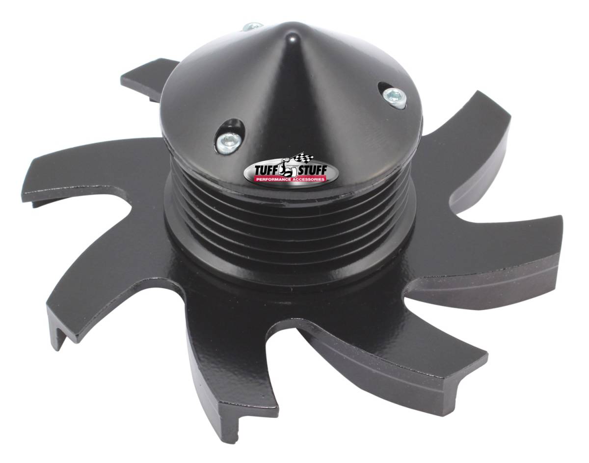 Tuff Stuff Performance - Alternator Fan And Pulley Combo Universal 6 Groove Serpentine Pulley Incl. Fan/Lock Washer/Nut Stealth Black CS 130 Fits PN[7860/7861/7866/7935] 7666DC