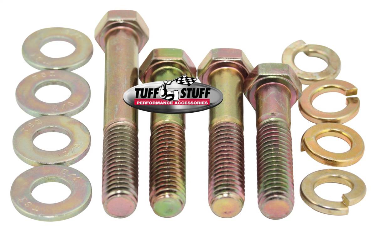 Tuff Stuff Performance - Water Pump Bolt Kit Zinc Hex Incl. (1)3/8in. -16x1 3/4/(2)3/8in.-16x2 in./(1)3/8 in-16x2 3/4in. Bolts/(4) Lock And (4) Flat Washers 7675B