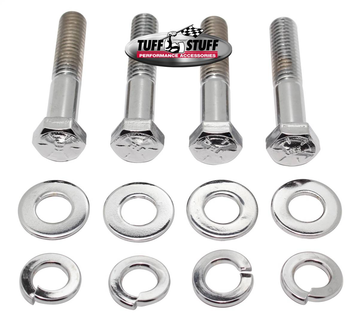 Tuff Stuff Performance - Water Pump Bolt Kit Chrome Hex Incl. Four 3/8 in.-16x2 in. Bolts/4 Lock And 4 Flat Washers Fits Chevy Big Block w/Short Water Pump PN[1484/1494] 7676A
