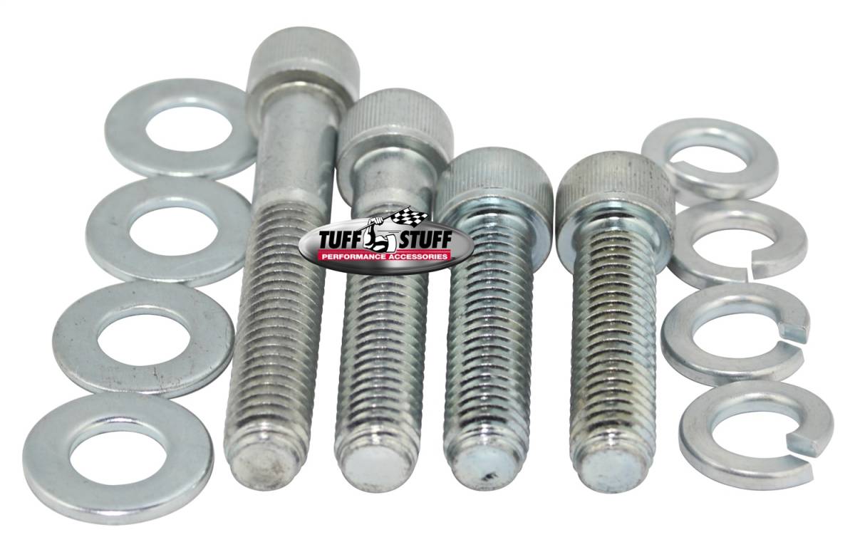 Tuff Stuff Performance - Water Pump Bolt Kit Zinc Socket Incl. (2) 3/4 in.-16x1 3/4 in./(1) 3/4 in.-16x2 in./(1) 3/8 in.-16x2 1/2 in. Bolts/(4) Lock And (4) Flat Washers 7677D