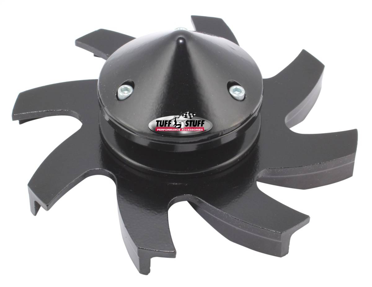 Tuff Stuff Performance - Alternator Fan And Pulley Combo Single V Groove Pulley Billet Style Incl. Fan/Lock Washer/Nut Stealth Black 7679BC
