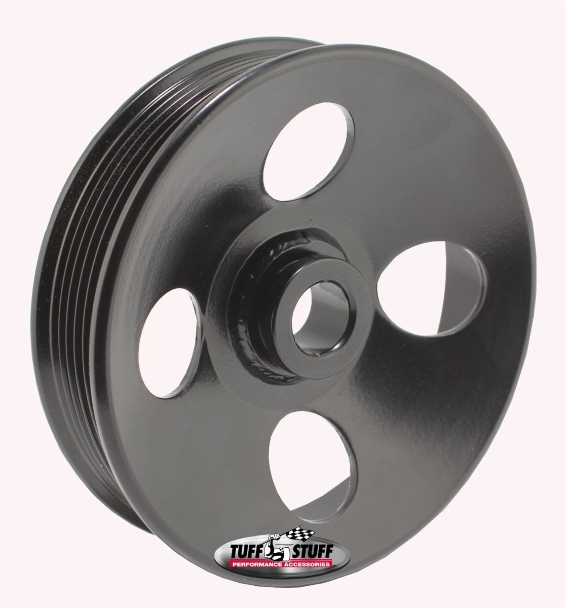 Tuff Stuff Performance - Type II Power Steering Pump Pulley For .663 in. Shaft 6-Groove Fits All Tuff Stuff Type II Pumps That Require A 17mm Press-On Pulley Black Powder Coated 8487B