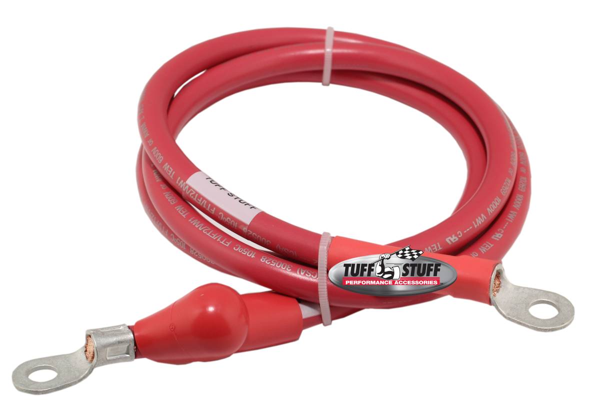 Tuff Stuff Performance - Heavy Duty Charge Wire w/Boot 48 in. 4-Gauge Red 754448