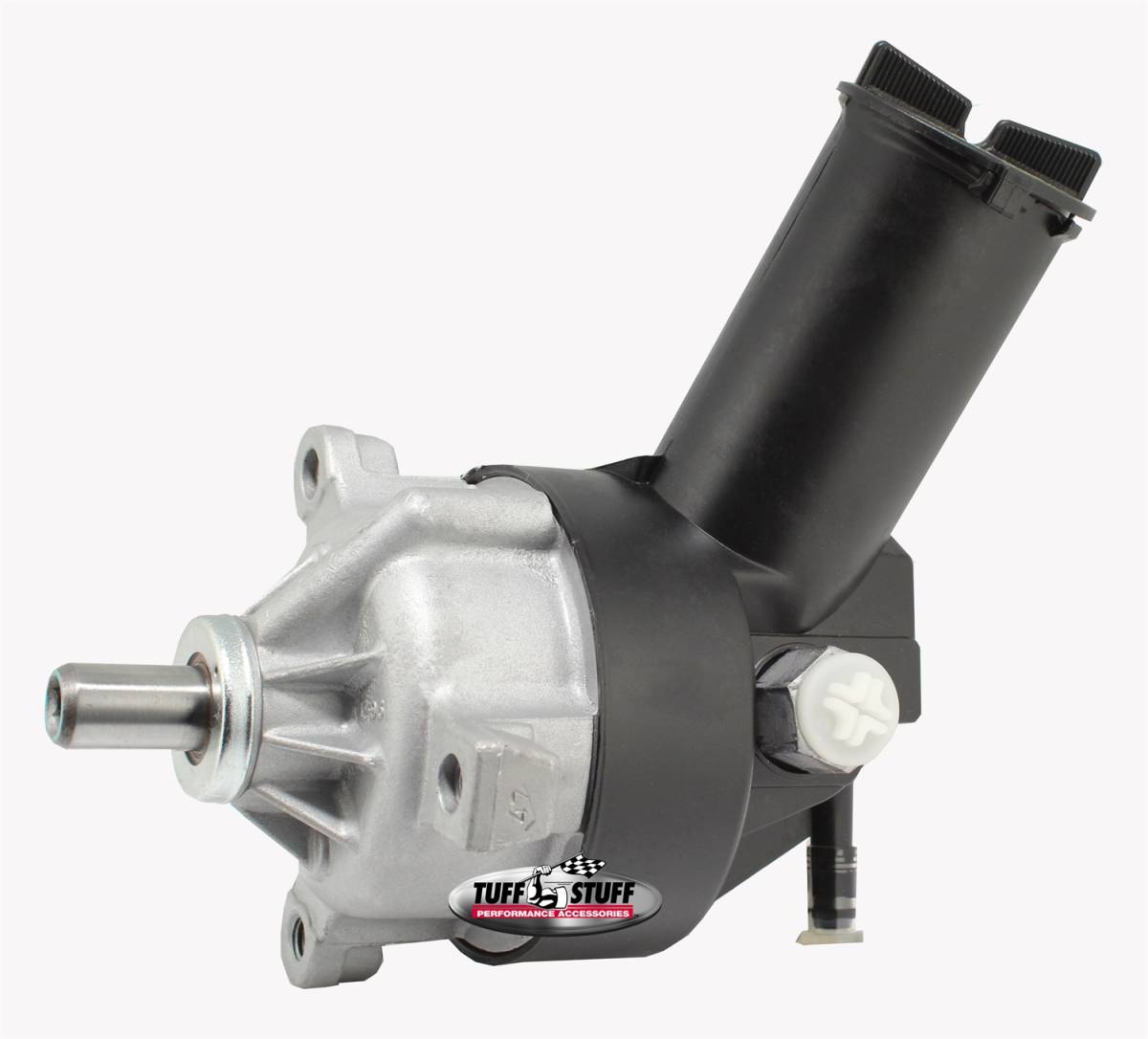 Tuff Stuff Performance - Ford Power Steering Pump New w/Plastic Reservoir Requires Press-On Pulley [Not Included] [3] Threaded Hole Mounts As Cast 6168N