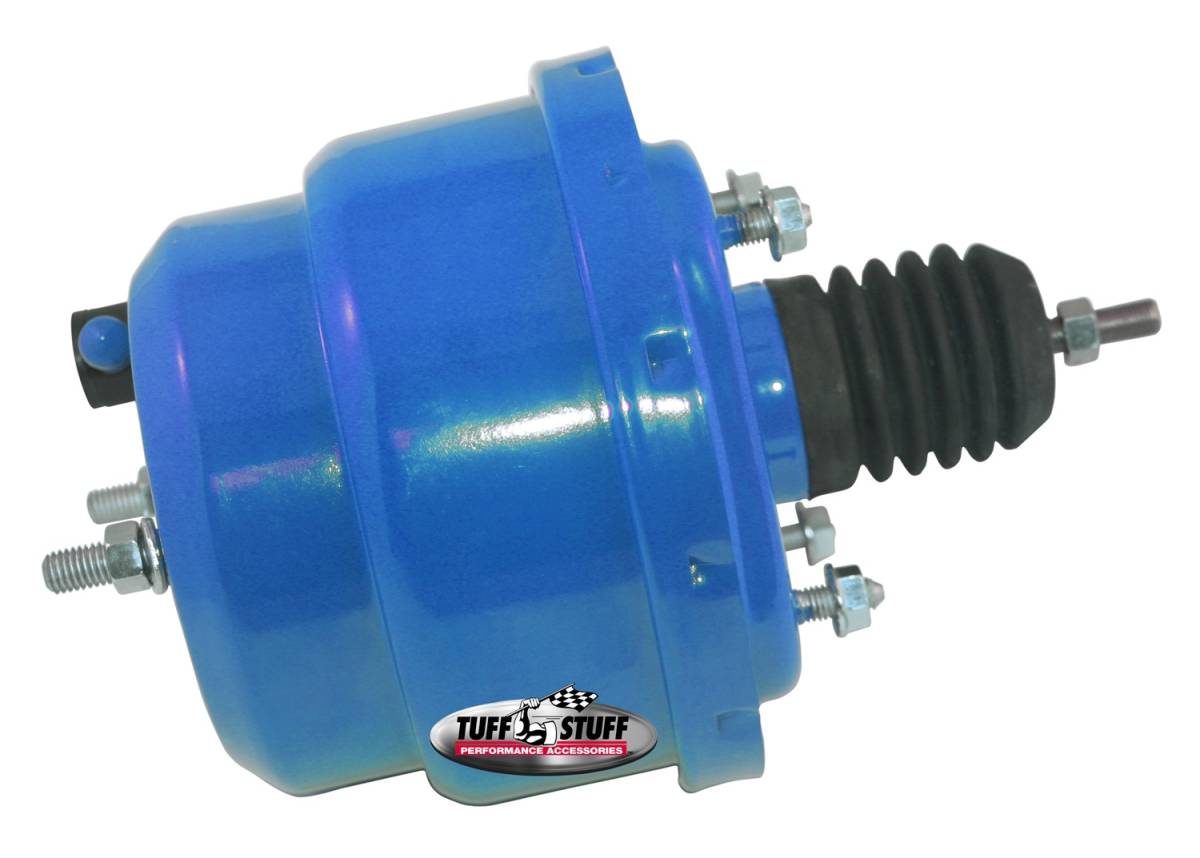 Tuff Stuff Performance - Power Brake Booster Univ. 7 in. Dual Diaphragm Incl. 3/8 in.-16 Mtg. Studs And Nuts Fits Hot Rods/Customs/Muscle Cars Blue Powdercoat 2222NCBLUE
