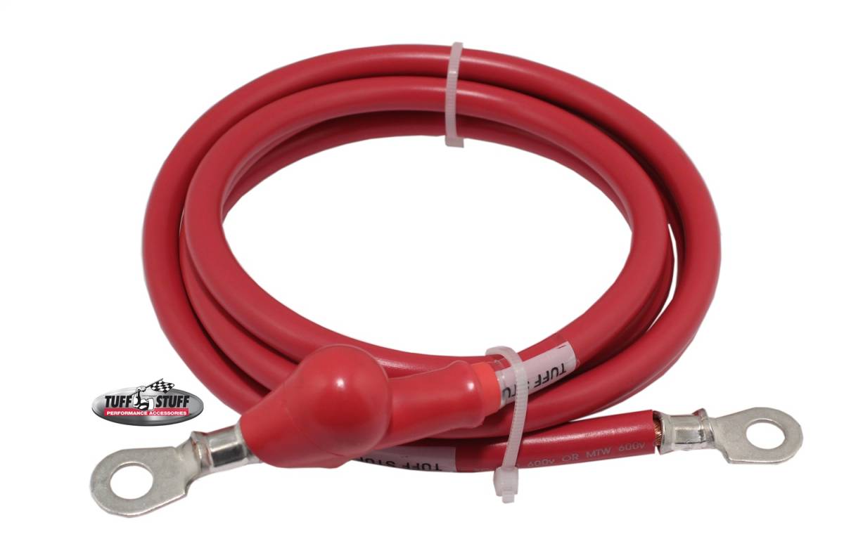 Tuff Stuff Performance - Alternator Replacement Heavy Duty Charge Wires Charge Wire w/Boot 60 in. 6 Gauge Red 754860