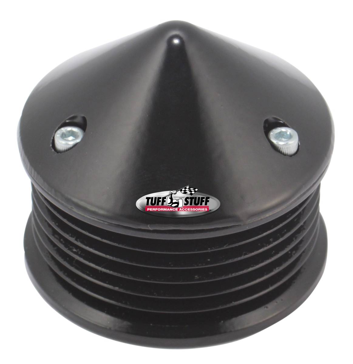 Tuff Stuff Performance - Alternator Pulley And Bullet Cover 2.25 in. Pulley 6 Groove Serpentine Incl. Lock Washer/Nut Stealth Black 7653C