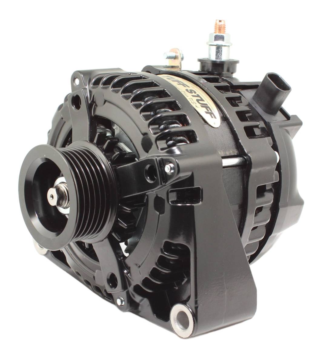 Tuff Stuff Performance - LS 225 MAX AMP Alternator, 6-Groove, 1-Wire, Stealth Black, 8435B6G1W