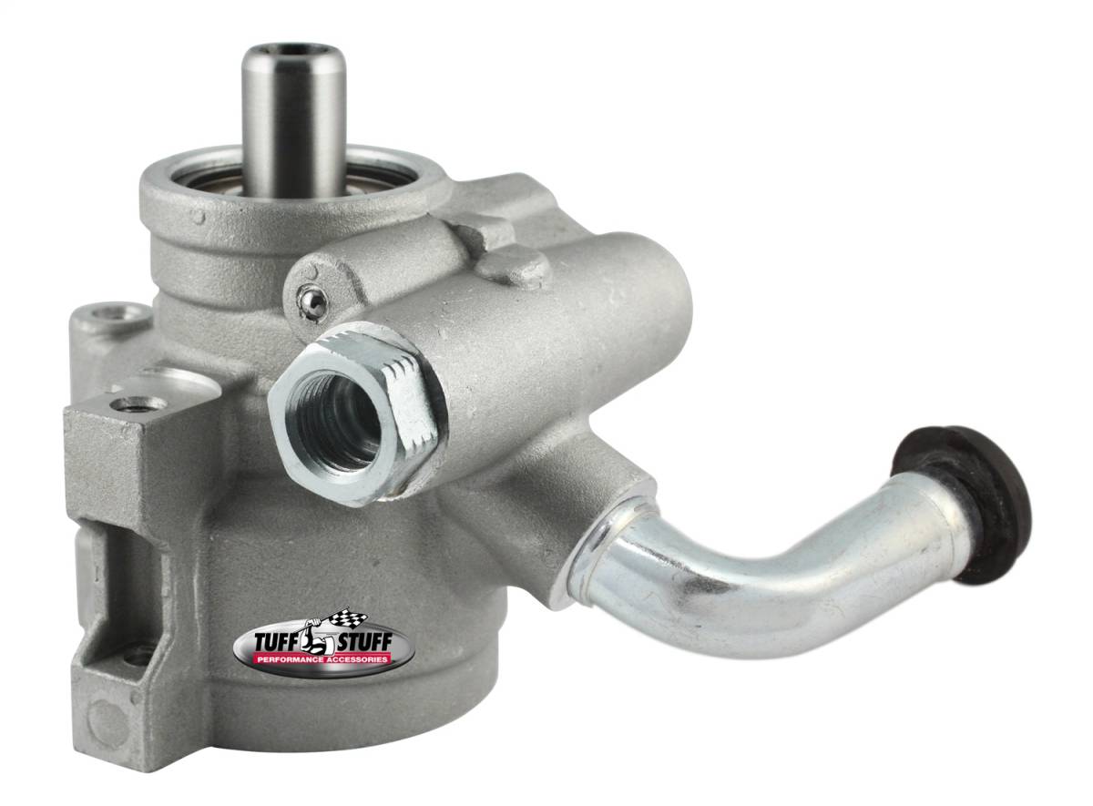 Tuff Stuff Performance - Type II Alum. Power Steering Pump M16 And 5/8in. OD Return M8x1.25 ThreadedHoleMtg BtmPressurePort For Street Rods/Custom Vehicles w/Limited Engine Space Factory Cast PLUS+ 6170AL-5