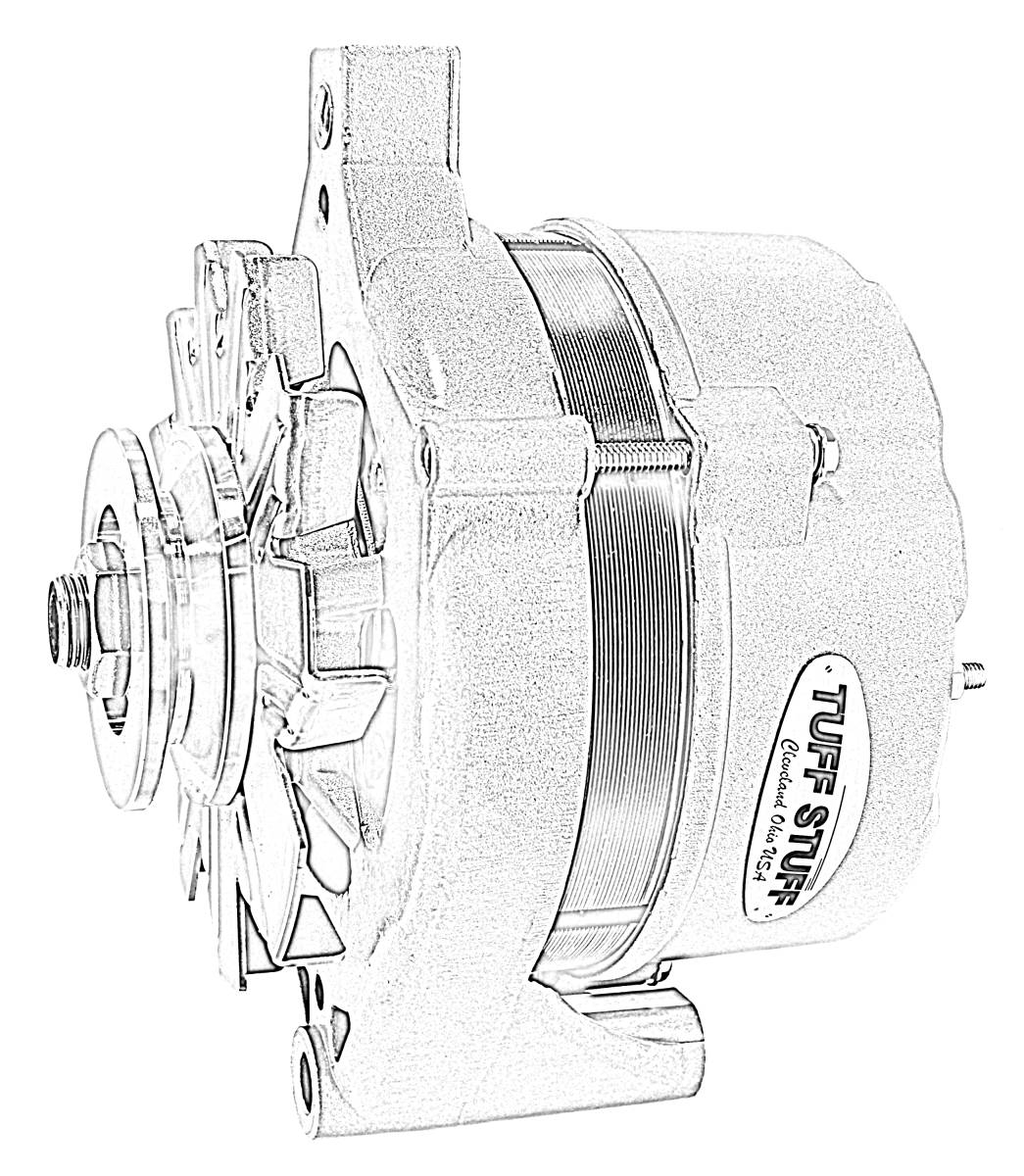 Tuff Stuff Performance - Alternator 70 AMP OEM Wire 1G Case V Groove Pulley Black 7078NH