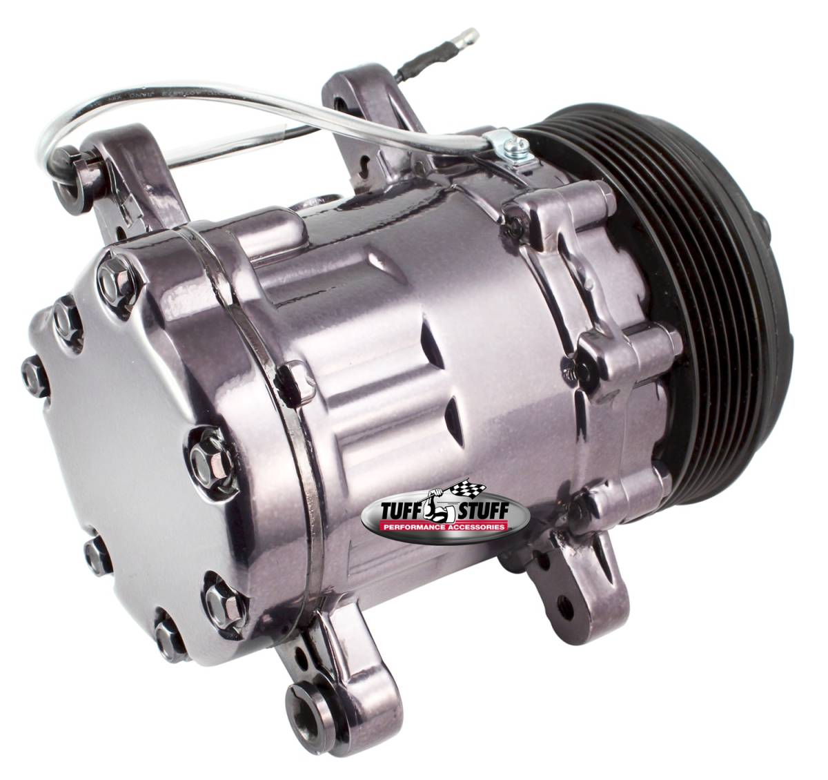 Tuff Stuff Performance - A/C Compressor; R134A Series - 6 Groove Pulley - Black Chrome; 4517NA6G7