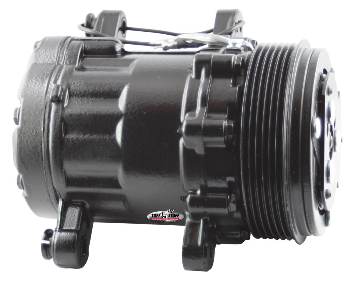 Tuff Stuff Performance - A/C Compressor; R134A Series - 6 Groove Pulley - Black; 4517NC6GBLA