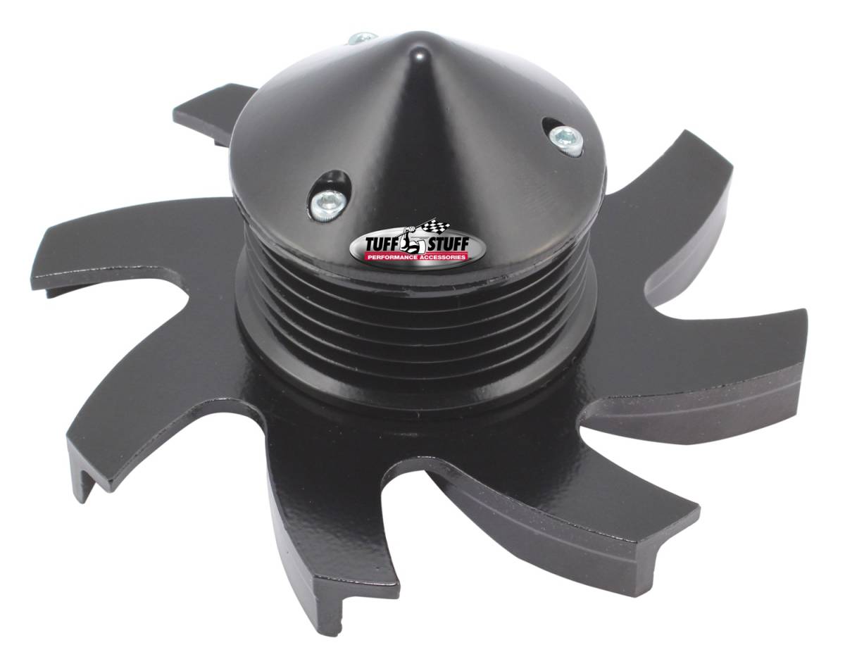 Tuff Stuff Performance - Alternator Pulley; Universal - 6 Groove Serpentine Pulley - Incl. Fan/Lock Washer/Nut - Stealth Black - CS 130 - Fits PN[7860/7861/7866/7935]; 7666DC