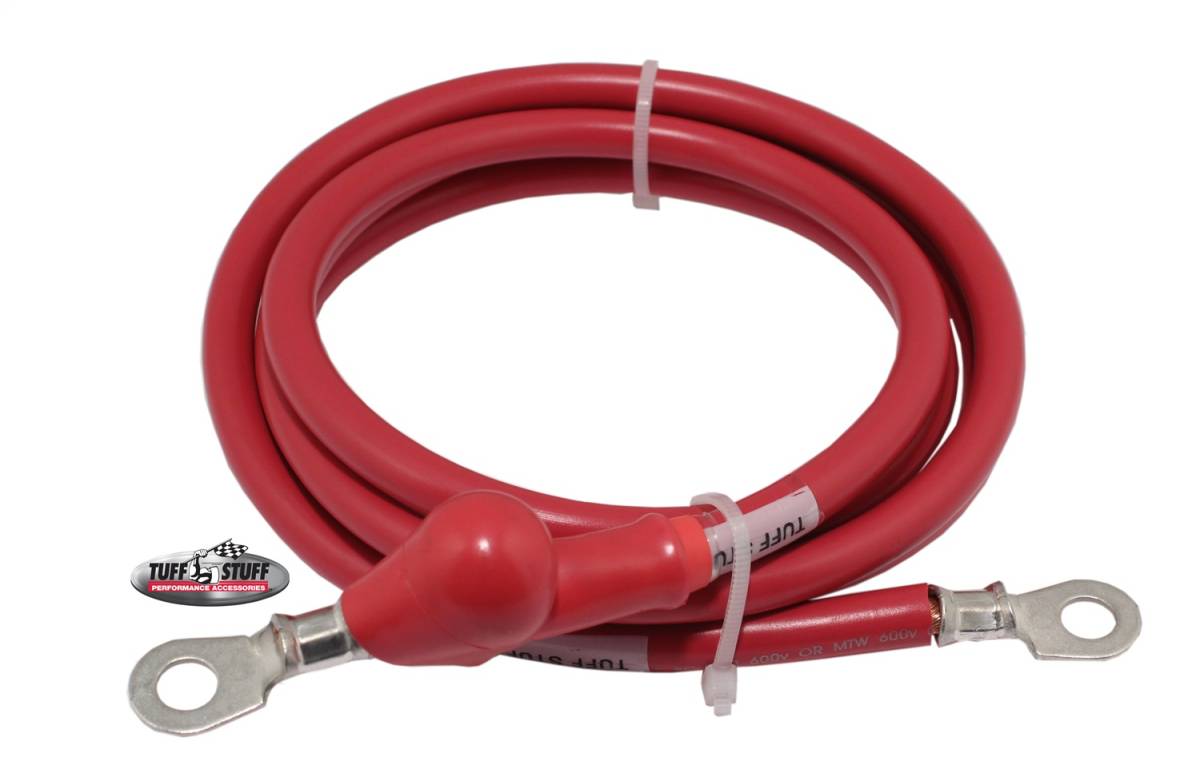 Tuff Stuff Performance - Alternator Harness; Charge Wire w/Boot - 60 in. - 6 Gauge - Red; 754860