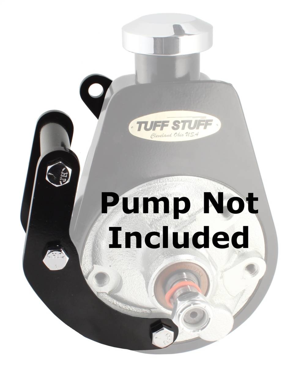Tuff Stuff Performance - Power Steering Pump Bracket; Short - Fits Tuff Stuff Saginaw Style Power Steering Pumps - w/Hardware - Black Powdercoat; 6503B
