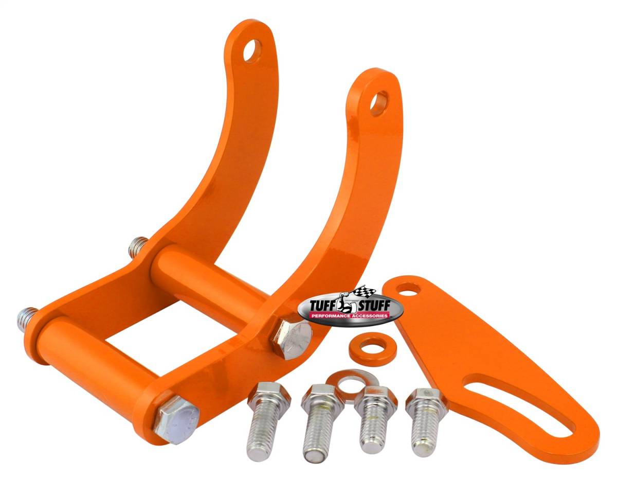 Tuff Stuff Performance - Power Steering Pump Bracket; Short - Fits Tuff Stuff Saginaw Style Power Steering Pumps - w/Hardware - Orange Powdercoat; 6503BORANGE