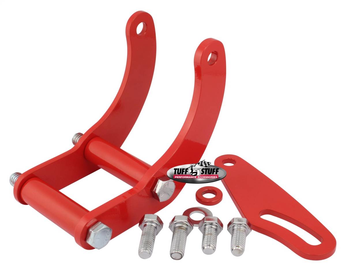 Tuff Stuff Performance - Power Steering Pump Bracket; Short - Fits Tuff Stuff Saginaw Style Power Steering Pumps - w/Hardware - Red Powdercoat; 6503BRED