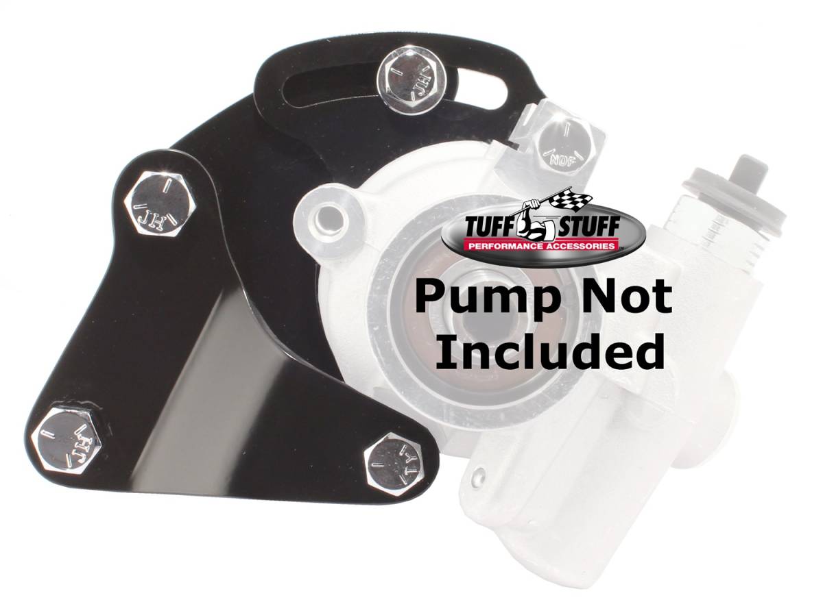 Tuff Stuff Performance - Power Steering Pump Bracket; Short - Fits Tuff Stuff Type II Power Steering Pumps - w/Hardware - Black Powdercoat; 6505B