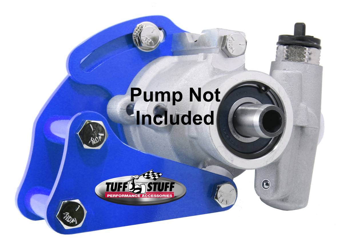 Tuff Stuff Performance - Power Steering Pump Bracket; Short - Fits Tuff Stuff Type II Power Steering Pumps - w/Hardware - Blue Powdercoat; 6506BBLUE
