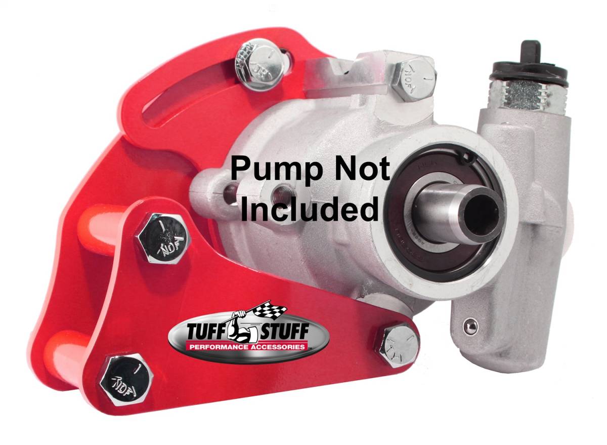 Tuff Stuff Performance - Power Steering Pump Bracket; Short - Fits Tuff Stuff Type II Power Steering Pumps - w/Hardware - Red Powdercoat; 6506BRED