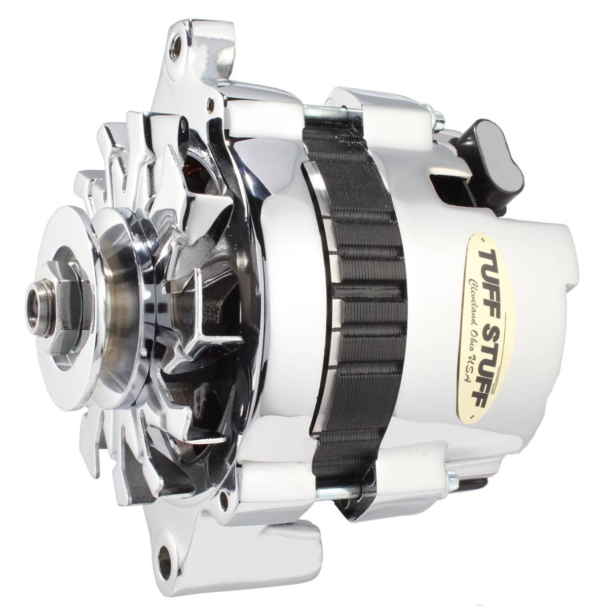 Tuff Stuff Performance - Alternator; 120 AMP - CS121 GM Style Mini Racer - 1 Wire Or OEM Hookup - 12 Volt - V Groove Pulley - Polished; 7937AP