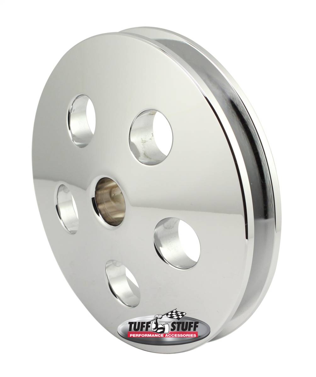 Tuff Stuff Performance - Power Steering Pump Pulley; 1 Groove - Fits w/Saginaw Pumps w/.75 in. Press Fit Shafts - Machined Aluminum - Polished; 8491B