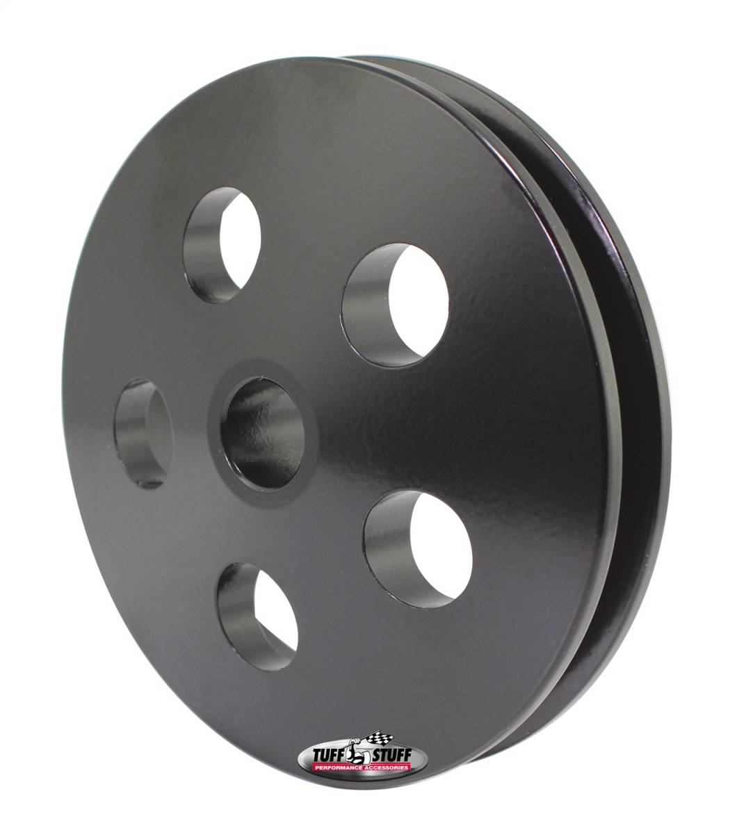 Tuff Stuff Performance - Power Steering Pump Pulley; 1 Groove - Fits Tuff Stuff 6175 And 6170 Type II Pumps w/17mm Shafts - Machined Aluminum - Black; 8492D