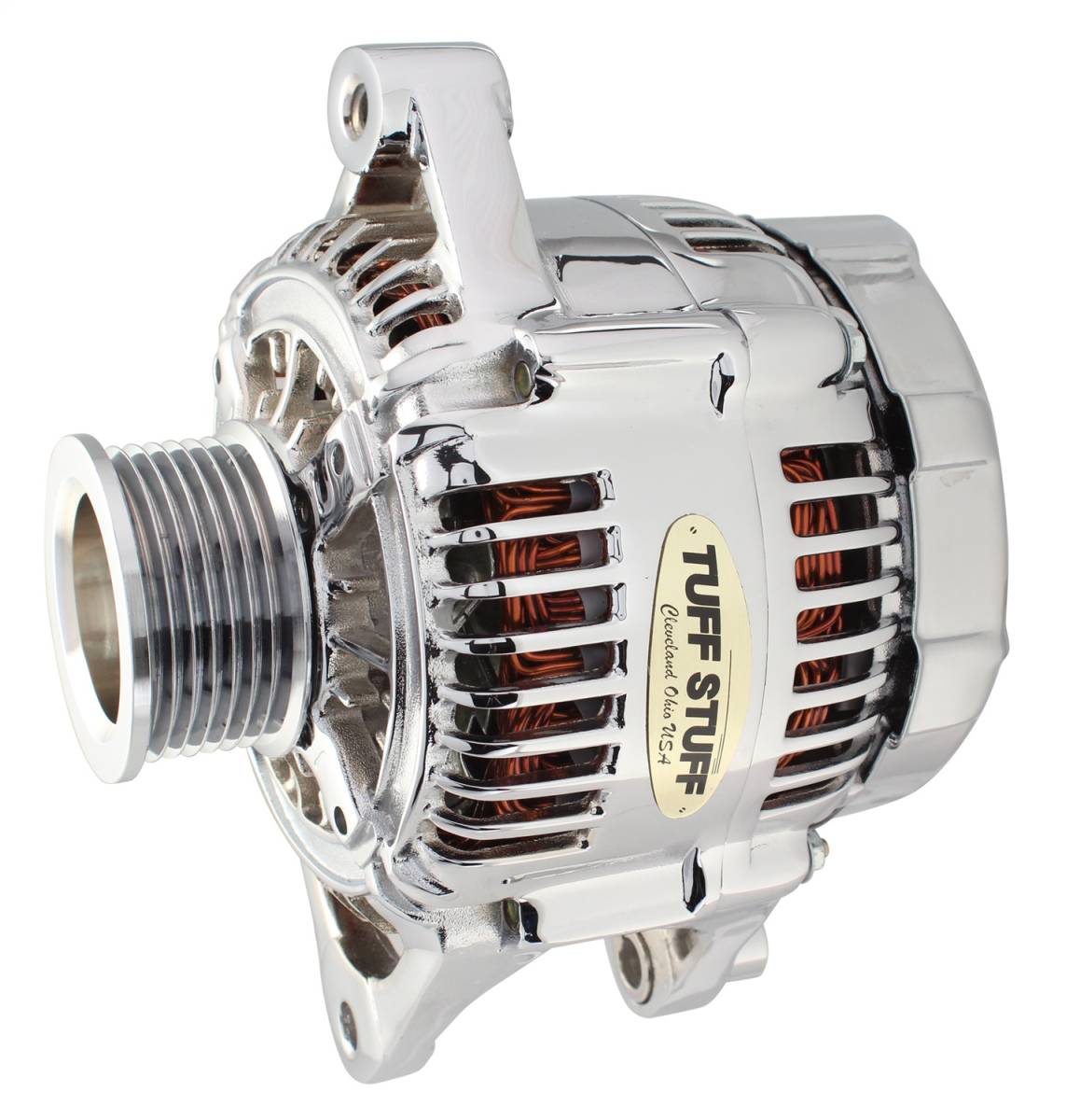 Tuff Stuff Performance - Alternator; 175 AMP - OEM Wire - 7 Groove Pulley - External Regulator - Chrome; 7511C