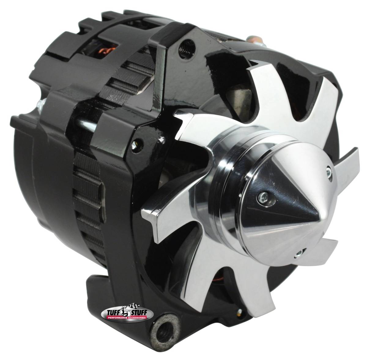 Tuff Stuff Performance - Alternator; 160 AMP - 1 Wire Or OEM Hookup - V Groove Pulley - Black; 7861CBULL