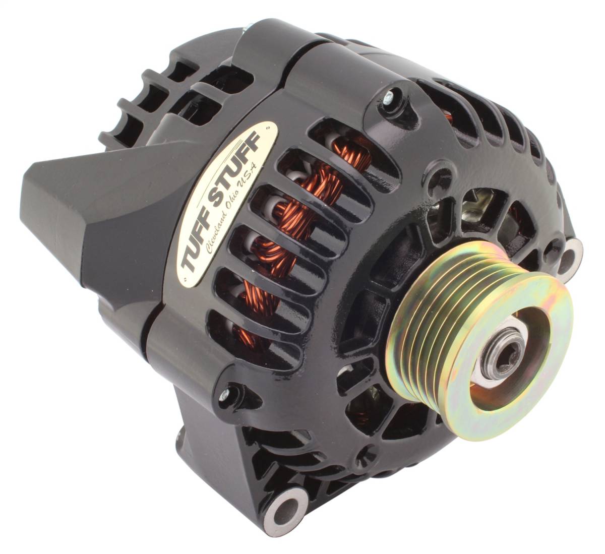 Tuff Stuff Performance - Alternator; 175 AMP Upgrade - 1-Wire Or OEM Wire Hookup - 6 Groove Pulley - Stealth Black; 8206NB