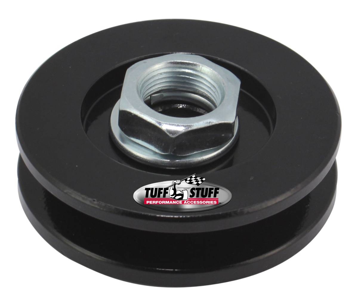 Tuff Stuff Performance - Alternator Pulley; 2.25 in. - Single V Groove - Incl. Lock Washer/Nut - Stealth Black; 7610EB