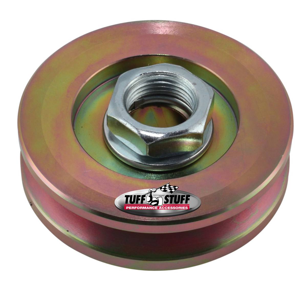 Tuff Stuff Performance - Alternator Pulley; 2.25 in. - Single V Groove - Incl. Lock Washer/Nut - Gold Zinc; 7610ED