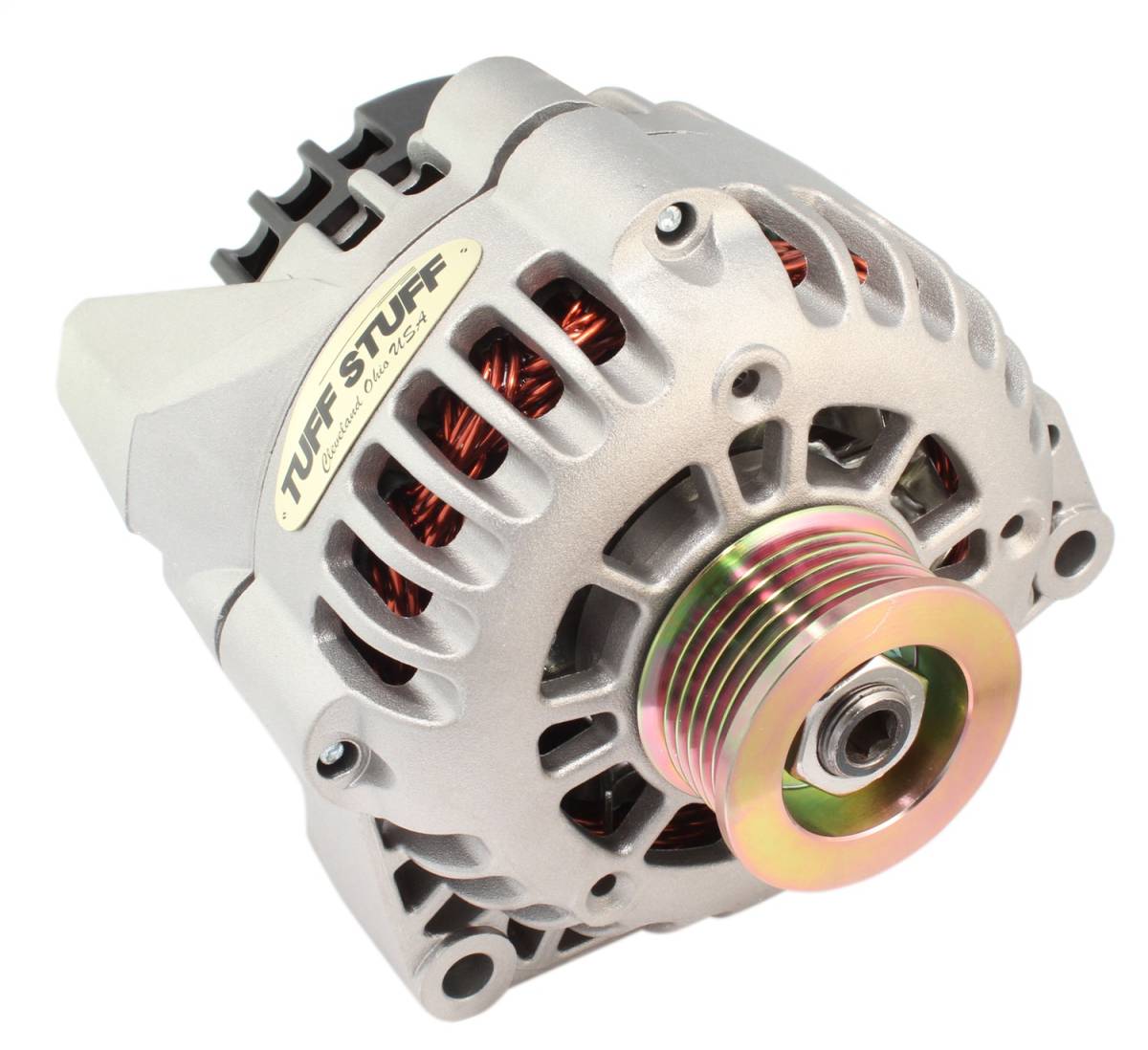 Tuff Stuff Performance - Alternator; 175 AMP Upgrade - 1-Wire Or OEM Wire Hookup - Double Wide Heavy Duty Ball Bearings - 6 Groove Pulley - Factory Cast PLUS+; 8206ND