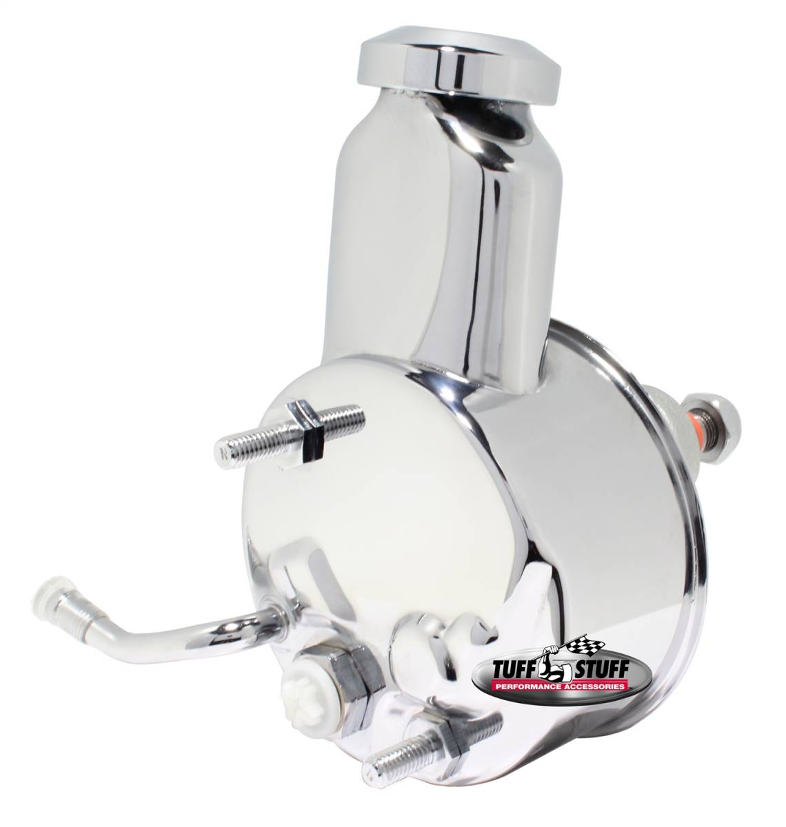 Tuff Stuff Performance - Power Steering Pump; Direct Fit - 5/8 in. Keyed Shaft - 1200 PSI - 3/8 in.-16 Mtg. Holes - Chrome; 6165A