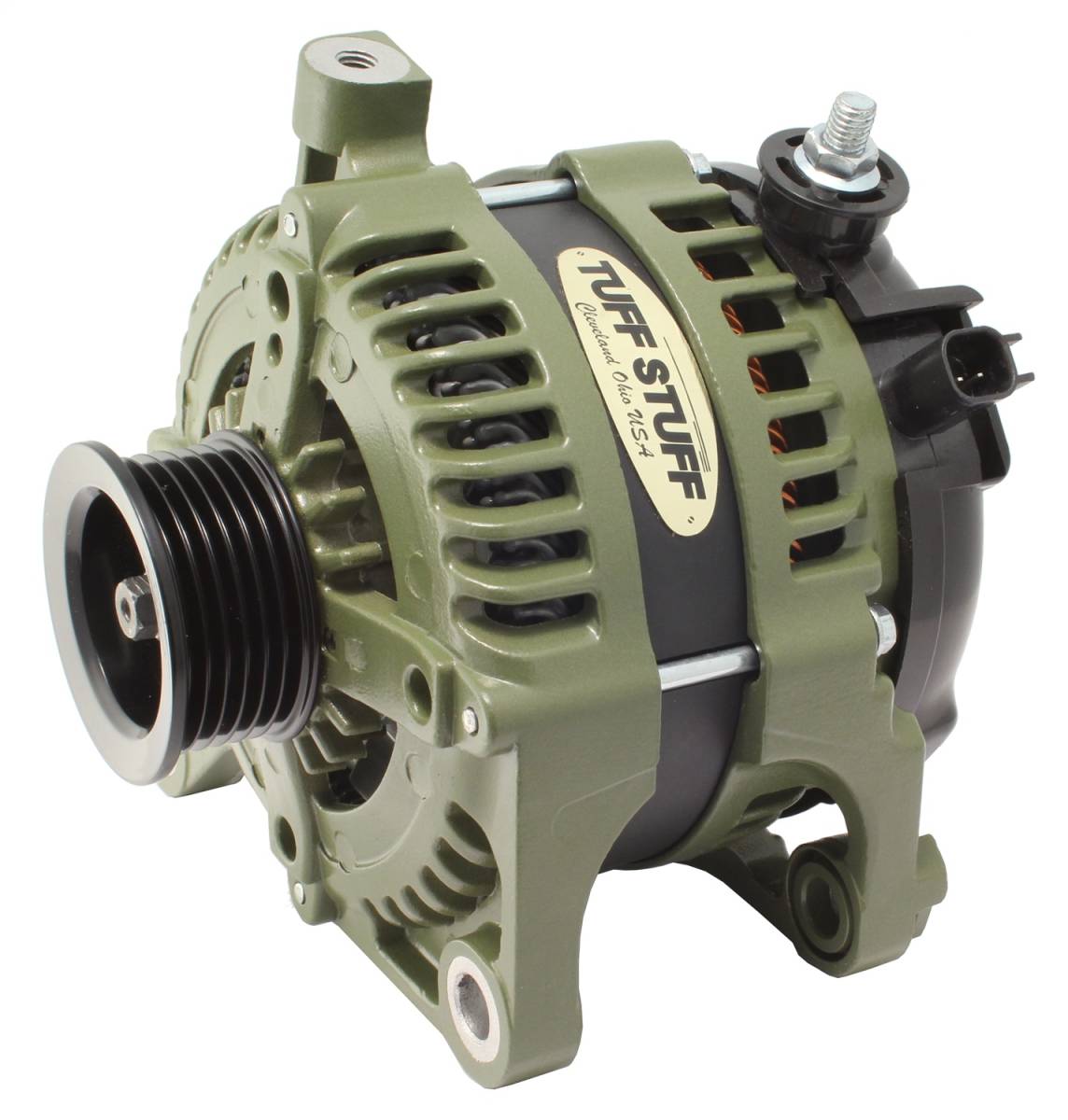 Tuff Stuff Performance - Alternator; 175 AMP - OEM Wire - 6 Groove Pulley - External Regulator - Army Green; 7513G