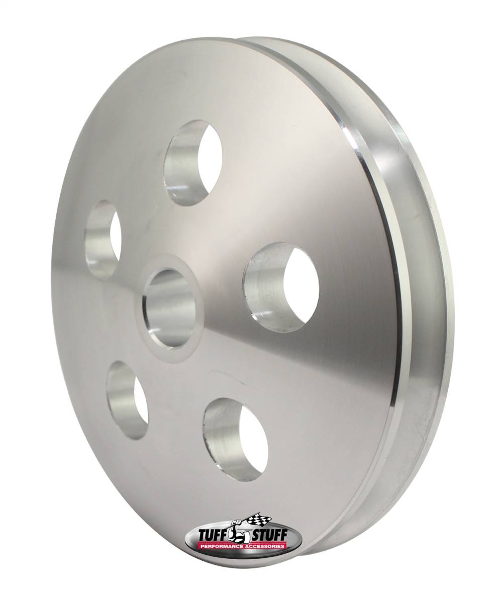 Tuff Stuff Performance - Power Steering Pump Pulley; 1 Groove - Fits Tuff Stuff 6175 And 6170 Type II Pumps w/17mm Shafts - Machined Aluminum - Natural; 8492C