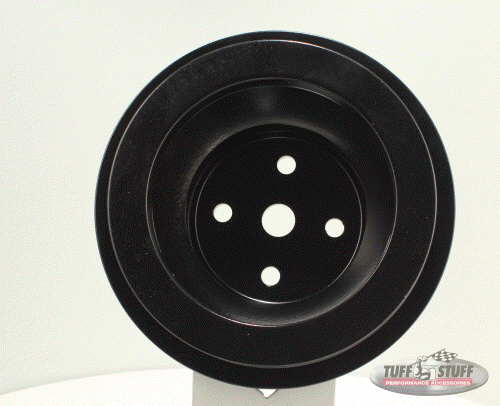 Tuff Stuff Performance - Water Pump Pulley; For Use w/Big Block Chevy Engines - Machined Aluminum - Black Powder Coat - 2 Groove - Long Pump - 5/8 in. Pilot Hole; 9884BLK