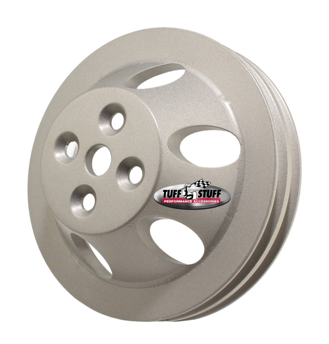 Tuff Stuff Performance - Water Pump Pulley; For Use w/Big Block Chevy Engines - Machined Aluminum - Factory Cast Plus - 2 Groove - Short Pump - 5/8 in. Pilot Hole; 9888F