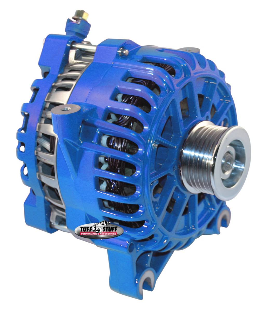 Tuff Stuff Performance - Alternator; 225 AMP Upgrade - OEM Wire - 6 Groove Pulley - Blue; 8252DBLUE