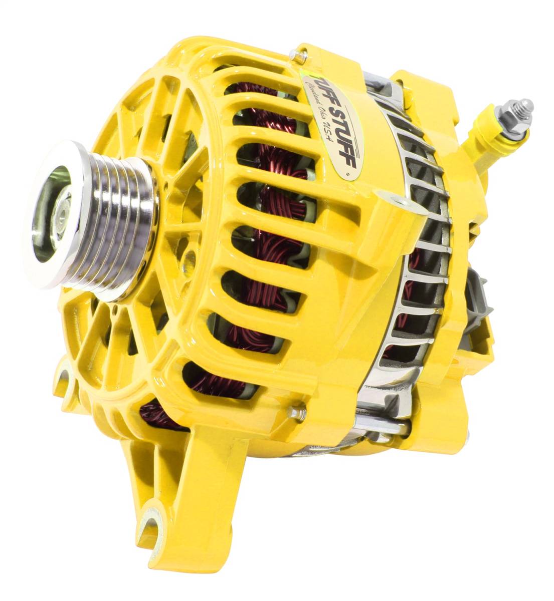 Tuff Stuff Performance - Alternator; 225 AMP Upgrade - OEM Wire - 6 Groove Pulley - Yellow; 8252DYELLOW
