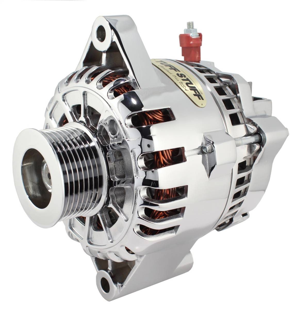 Tuff Stuff Performance - Alternator; 105 AMP - OEM Wire - 8 Groove Pulley - Aluminum - Polished; 8266AP8G