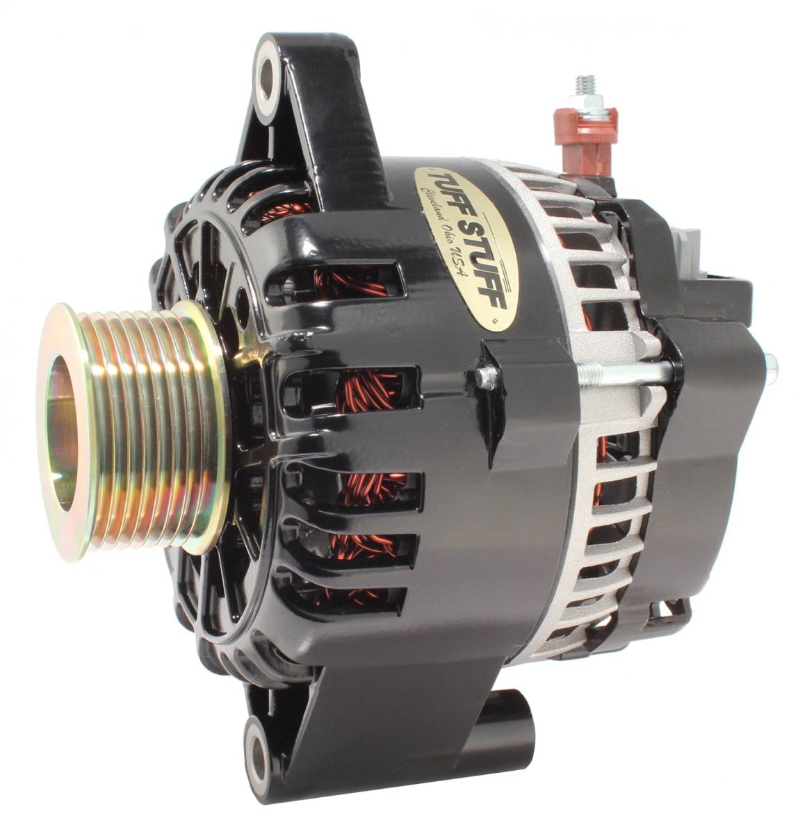 Tuff Stuff Performance - Alternator; 105 AMP - OEM Wire - 8 Groove Pulley - Aluminum - Black; 8266B8G
