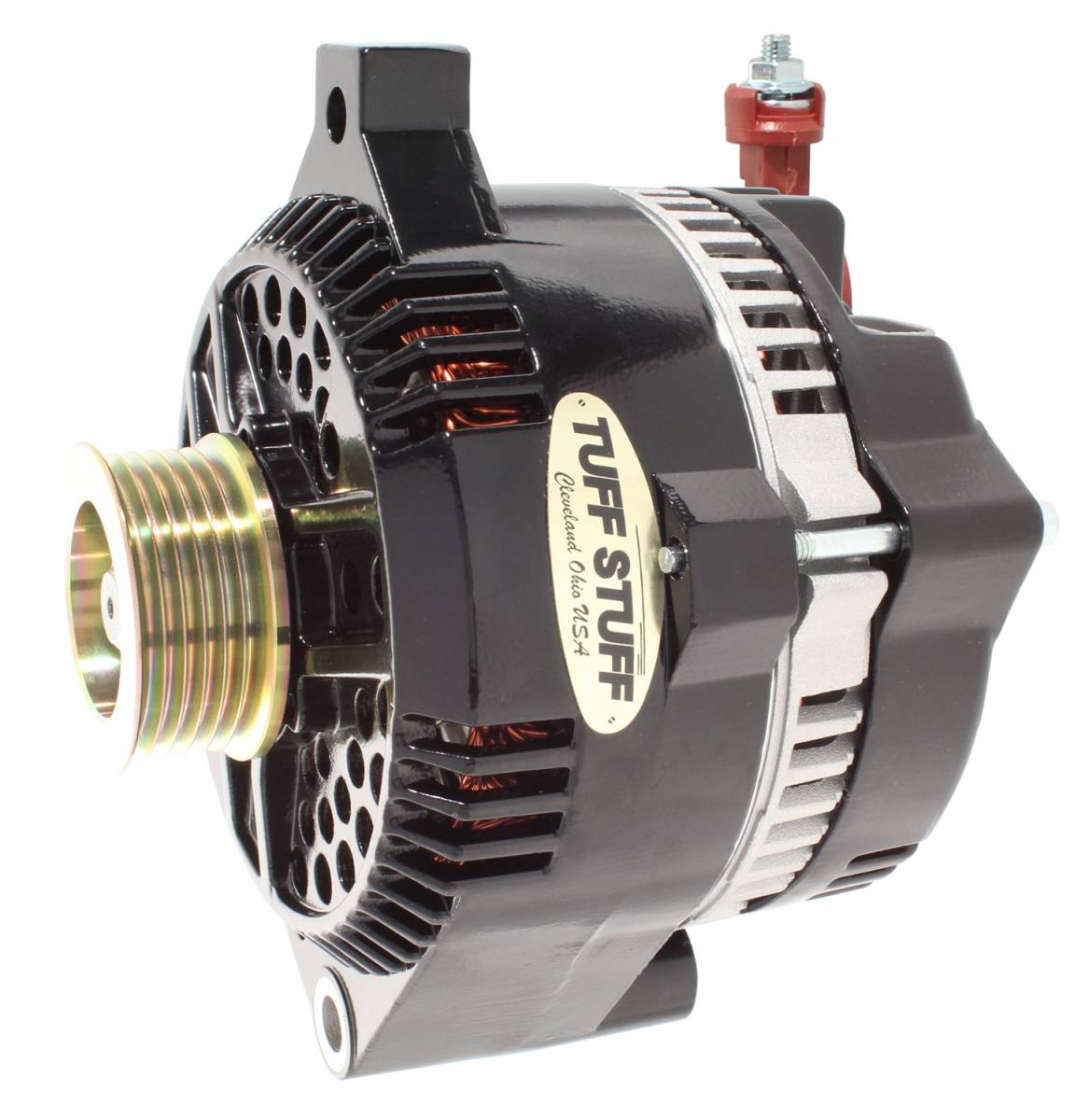 Tuff Stuff Performance - Alternator; 225 AMP - OEM Wire - 6 Groove Pulley - Black; 8266C