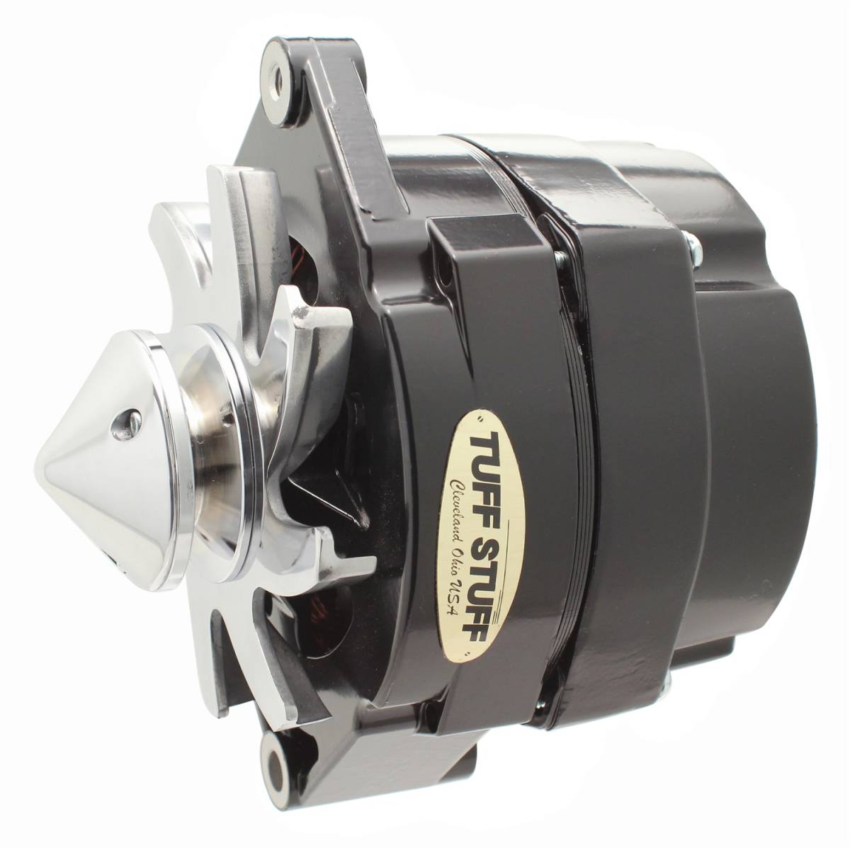 Tuff Stuff Performance - Alternator; 100 AMP - OEM Or 1 Wire - V Groove Bullet Pulley - 4.85 in. Case Depth - Lower Mount Boss 2 in. Long - Black - 12 Clocking; 7139FBULL12